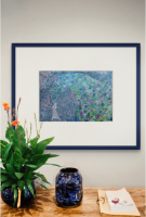 Abstract A Bouquet of Spring framed mockup