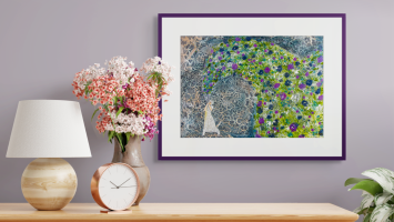 Abstract A Bouquet of Springtime 2 framed mockup