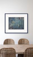 Abstract Dance In Blue daytime mockup framed