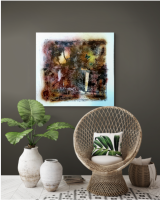Abstract Forest Butterflies Framed mock-up 61x61cm (1)