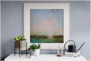 Abstract painting Morning Prayer framed mockup (1) (1)